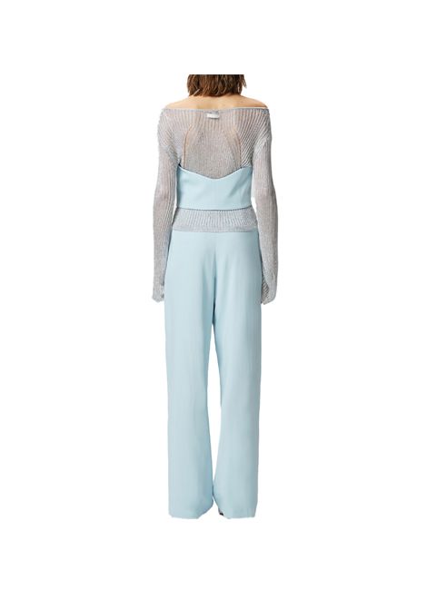 Gilet Pinko donna Moretta 104931 A213 Celeste viscosa cady sartoriale scollo all'americana PINKO | Gilet | 104931 A213E28
